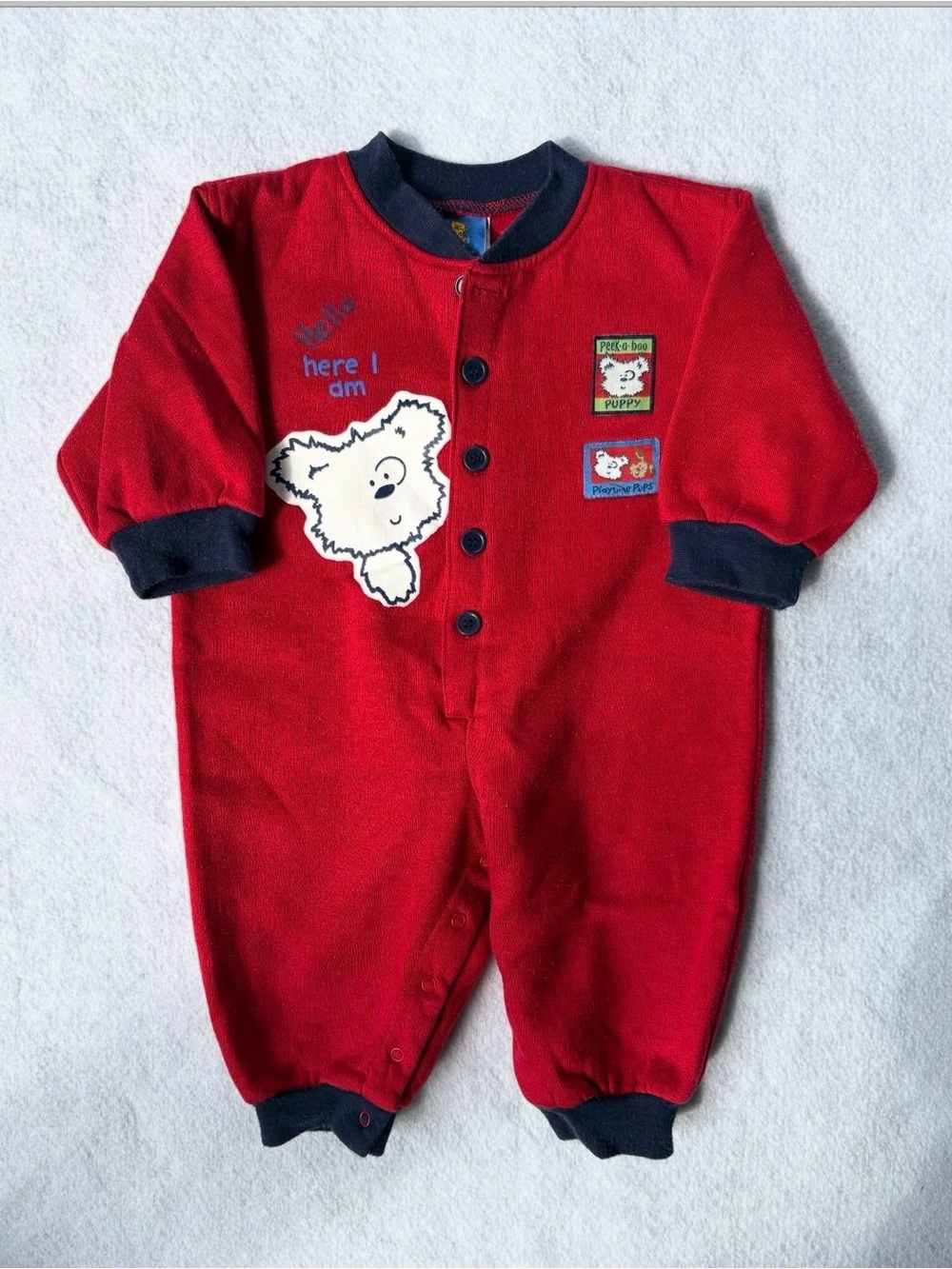 Vintage Dymples Peek a Boo Puppy Romper